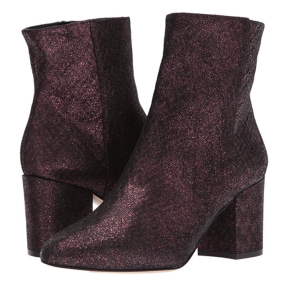 LK Bennett Jordan WOV Glittery Purple Ankle Boots made in Italy leather size 9 - Picture 1 of 9